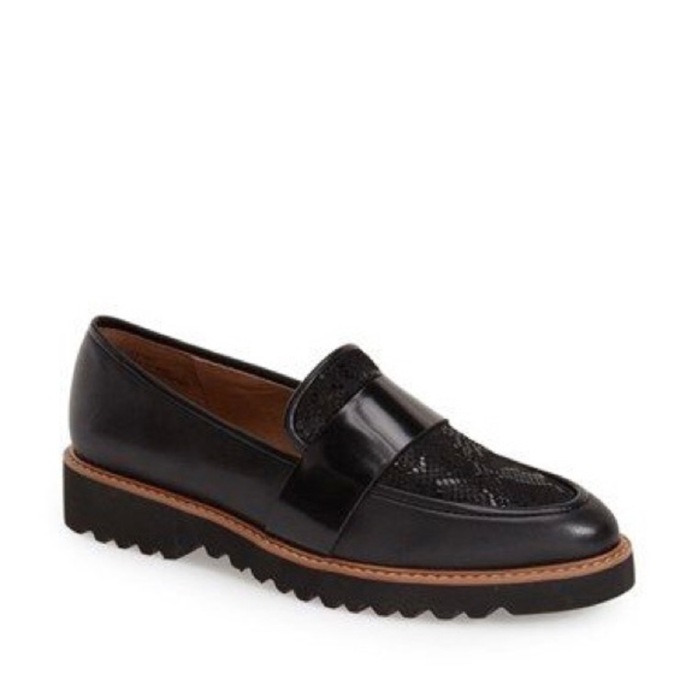 HALOGEN Women’s Black Slip On Loafers